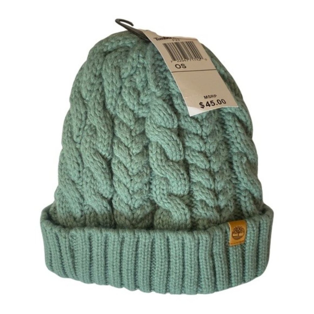 🌷Timberland Women's Folded Green Beanie Hat, NWT